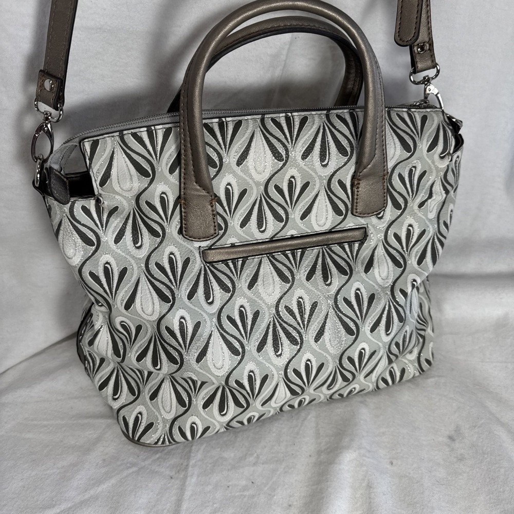 Boho Relic Paisley Paisley Crossbody Satchel Hand Bag Purse Metallic Sparkle - Picture 5 of 10